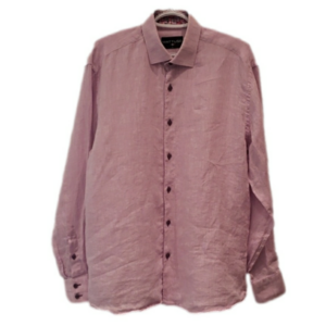 MATTUSO Shirt 100% Linen Violet Long Sleeve Men's Size Large